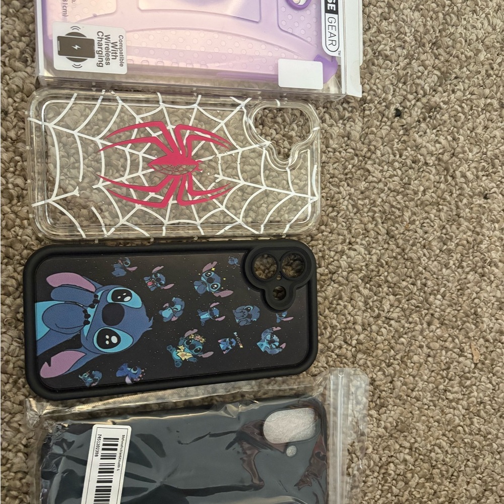 Stitch Themed Black Phone Case